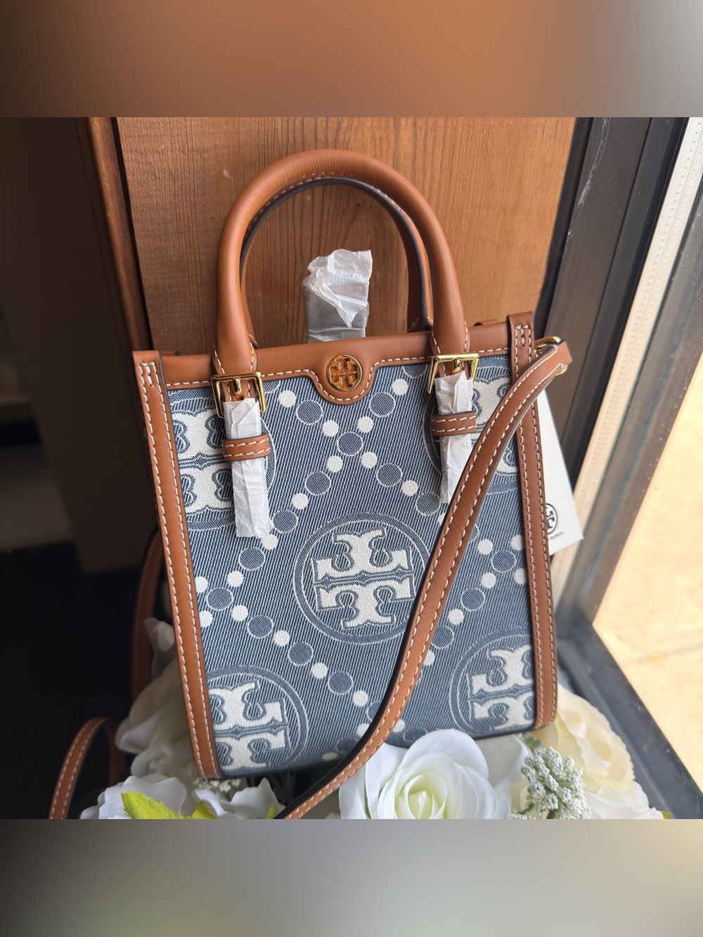 Tory Burch T MONOGRAM DENIM MINI N/S TOTE 159639